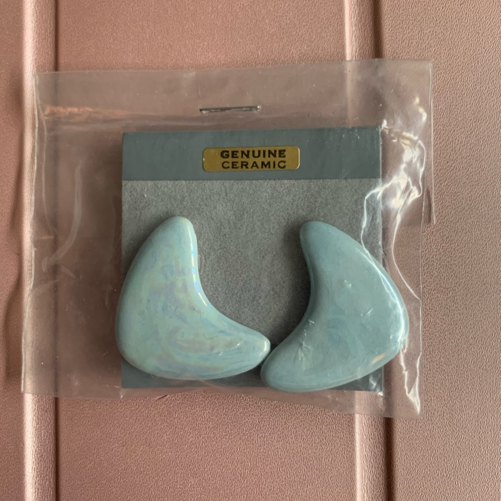 Vintage 80s Ceramic Earrings